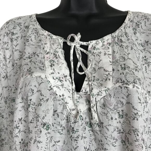 LUCKY Brand Unique Bohemian Style Floral Blouse Size L - Picture 3 of 7